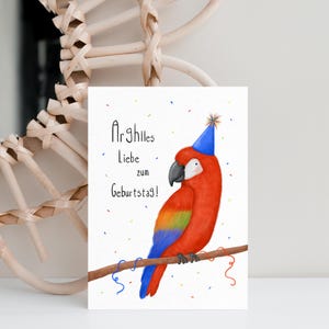 Geburtstagskarte Papagei | Postkarte Papagei | DIN A6 mit Umschlag | lustige Geburtstagskarten | Grußkarte Vogel |