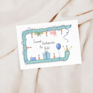 Herzlichen Glückwunsch zum Geburtstag | Geburtstagskarte DIN A6 mit Umschlag |  Geburtstagskarte lustig | Alles Gute zum Geburtstag