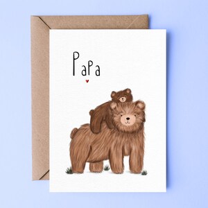 Vatertagskarte Bären | Karte Vatertag | Grußkarte für Papa | Karte Bären | DIN A6 mit Umschlag