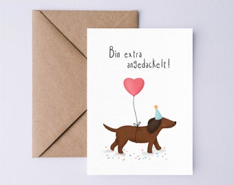 Birthday card | Greeting card | Postcard | Dachshund