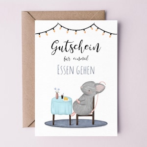 Restaurant Gutschein | Gutschein zum Essen gehen | Gutschein für Restaurant | Gutschein Restaurant | DIN A5 mit Umschlag |