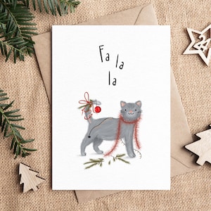 Cat Christmas card | DIN A6 with envelope | Christmas greetings | funny Christmas cards | Christmas postcard |