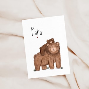 Vatertagskarte Bären | Karte Vatertag | Grußkarte für Papa | Karte Bären | DIN A6 mit Umschlag