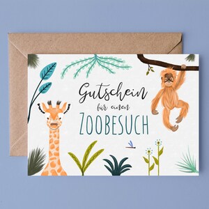 Gutschein Zoo | DIN A5 mit Umschlag | Gutschein für einen Zoobesuch | Zoo Gutschein | Gutschein Tierpark | Ausflug mit Kindern