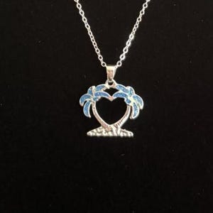 Palm Tree Necklace, Beach Necklace, Palm Tree Pendant, Summer Jewelry, Palm Tree Jewelry