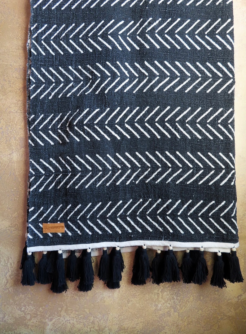 Black and White African Inspired Tribal Throw Blanket with Etsy