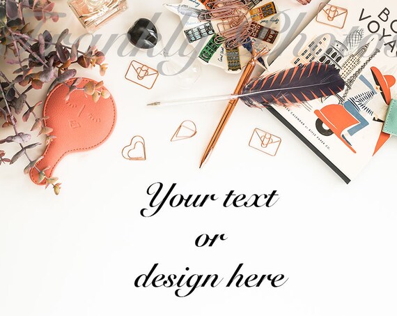 Rose Gold Desk Styled Stock Photo Styled Stock