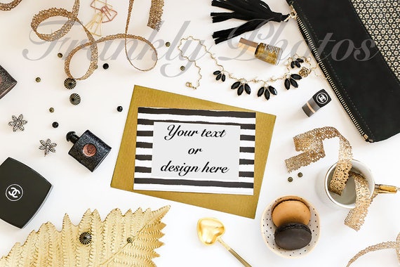 Black Gold Stationery Mockup Card Mockup
