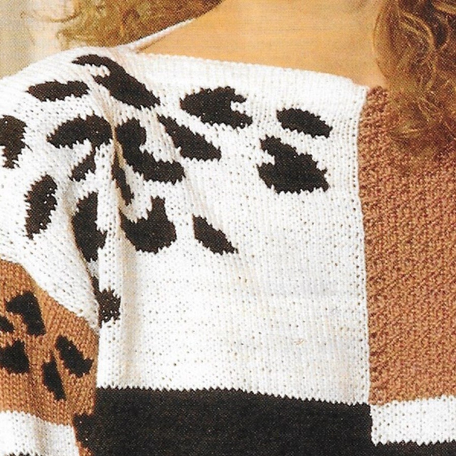 PDF Download Vintage Knitting Pattern Animalistic Sweater African Style ...