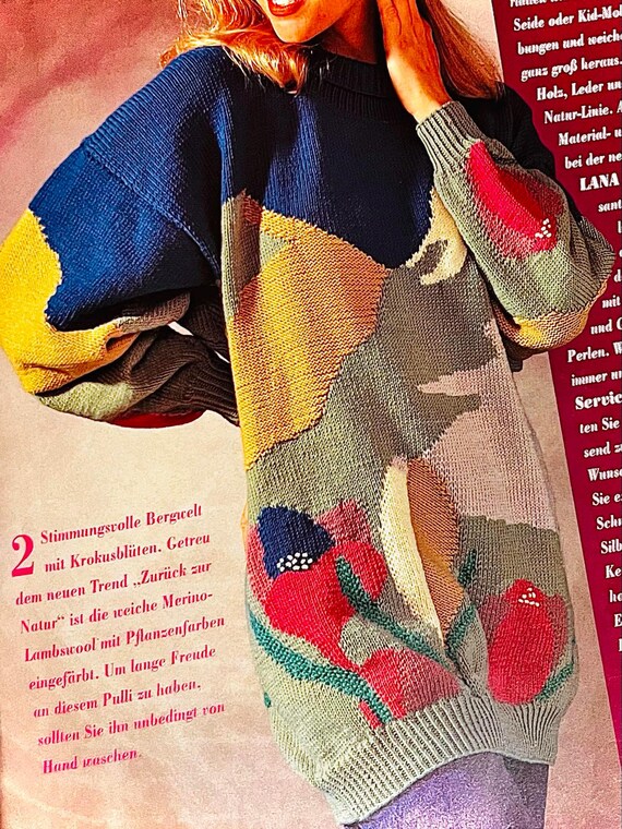 Vintage PDF Patterned Perfection Intarsia Jacquard Sweater Design