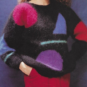 Vintage PDF download Pattern Mohair Gradient Sweater ,original pattern in German, automatic translation