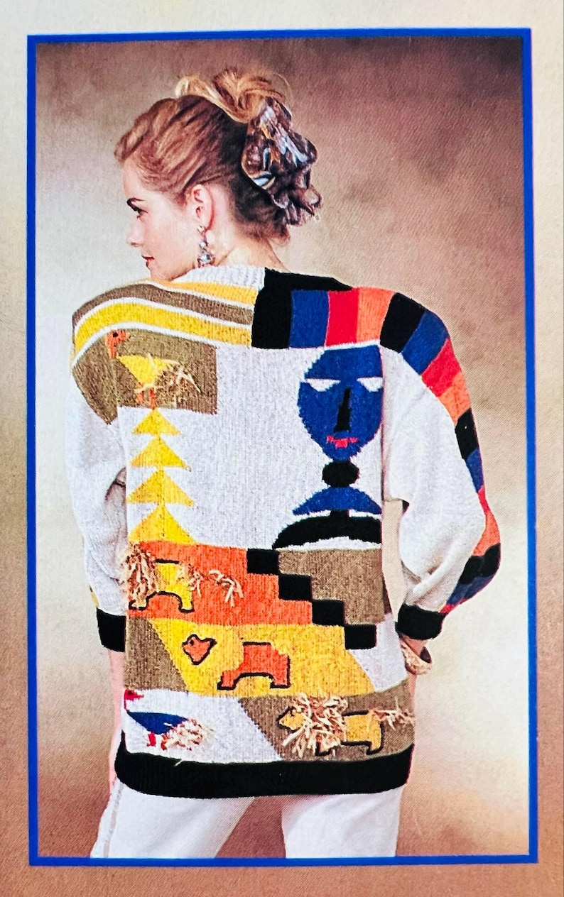 Vintage PDF Pattern Knitted Chic Jumper in Jacquard or Intarsia.african ...