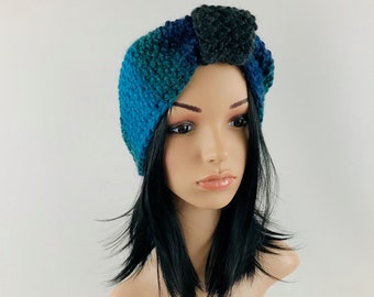 Women's Winter Virgin Wool Coarse Hat Turban Knitted