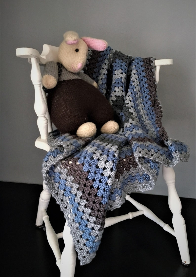 Crochet Plaid doily baby blanket,