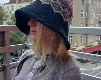 Female Knit Bucket Hats Harajuku Bucket Hat Fishing Outdoor Panama Hip Hop Cap