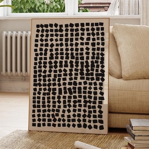 Black on Beige Abstract Print