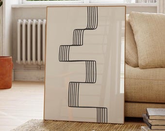 Simple Geometric Line Art FRAMED Print