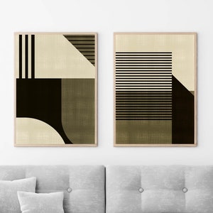 Cool Set of 2 Bauhaus Poster Set Large Textured Wall Art Modern Wall ...