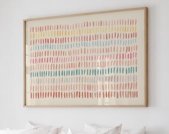 Colorful Brushstrokes Minimal Abstract DIGITAL Art