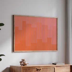 Minimalistischer Kunstdruck in Orange und Rosa