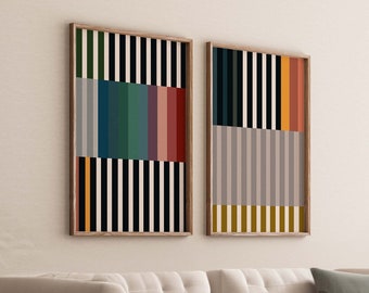Set of 2 Prints Abstract Wall Art Set of 2 Colorful Wall Decor Printable Wall Art Abstract Print Set Kids Room Decor Extra Large Wall Art