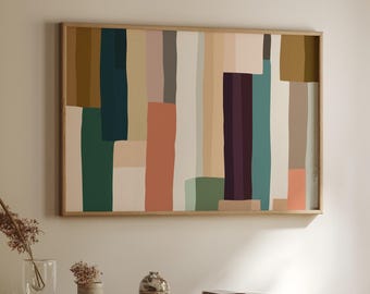 Modern Abstract DIGITAL Stripe Wall Art Print - Muted Earth Tones