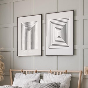 Set of 2 Modern Line Art Digital Prints