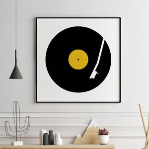 Yellow Vinyl Modern Square Wall Art Print