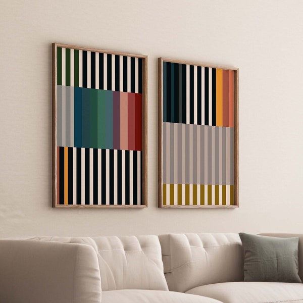 Wall Art Set Colorful Set of Prints Bold Prints Modern Wall Art Prints Colorful Prints Wall Art Abstract Print Line Art Modern Wall Decor