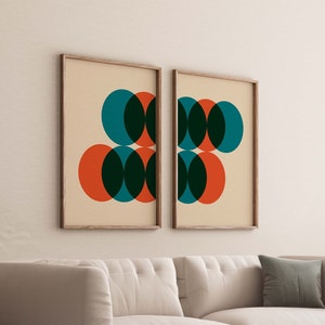 Set of 2 Retro Circles Poster Prints