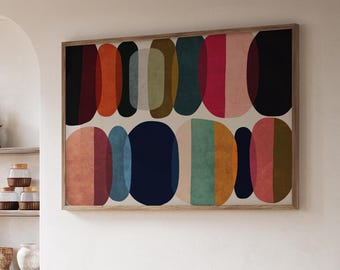 Colorful Retro Abstract DIGITAL Print - Textured Poster