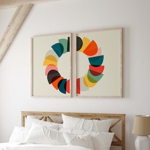 Colorful Set of 2 Abstract Prints Set Large Modern Prints Colorful Abstract Set Playroom Wall Art Large Abstract Print Set Colorful Wall Art