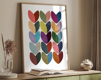 Colorful Abstract Scandinavian Heart Art Print