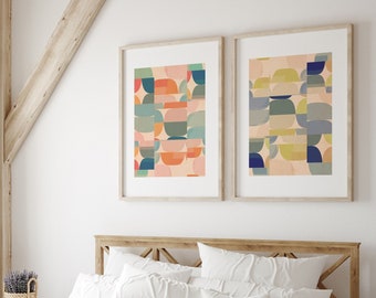 Set of 2 Pastel Abstract Digital Print Set