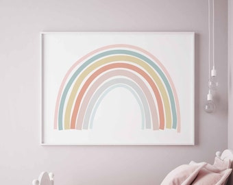 Rainbow Print Boho Rainbow Print Rainbow Wall Art Print Girls Room Prints Rainbow Prints Girls Abstract Art Boho Wall Decor Canvas Kids Art