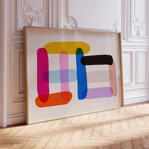 Bold Modern Abstract Wall Art – Colorful Minimalist Art, Ultra Contemporary Print