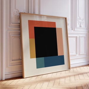 Moderner geometrischer quadratischer Druck - Minimale digitale abstrakte Wandkunst