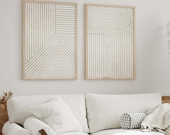 Set of 2 Boho Neutral Line Art Prints - Minimal DIGITAL Artwork