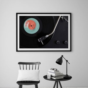 Record Player Wall Art Vinyl Record Art Vinyl Wall Art Dorm Room Decor Music Room Decor Printable Photo Bedroom Decor Teen Boy Room Decor image 7