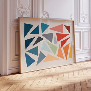 Impresión geométrica colorida - Arte mural digital abstracto moderno