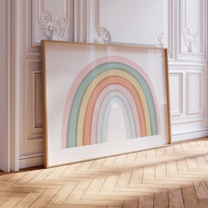 Cute Pastel Rainbow Printable Poster Art