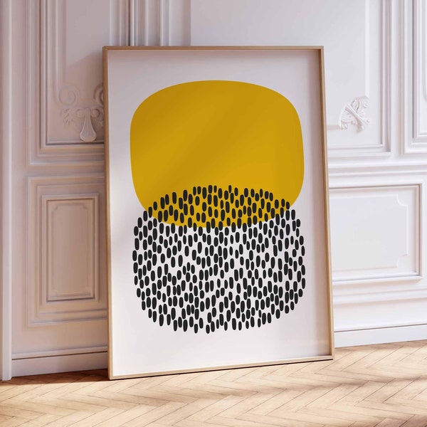 Impresión digital abstracta en amarillo brillante y negro