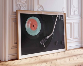 Record Player Wall Art Vinyl Record Art Vinyl Wall Art Dorm Room Decor Music Room Decor Printable Photo Bedroom Decor Teen Boy Room Decor