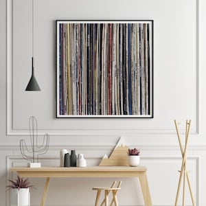 Stampa artistica quadrata con pila di dischi Cool