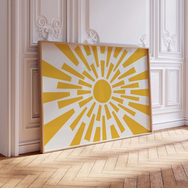 Yellow Sunburst Abstract Print