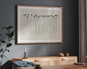 Large Modern Botanical Abstract Wall Art Print - Neutral Poster