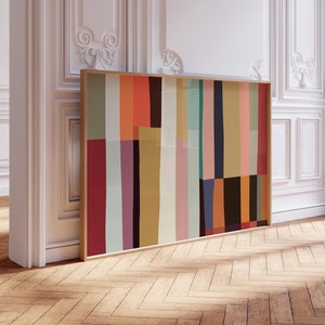 Bunter Wand-Kunstdruck Trendiger horizontaler Boho-Druck Bauhaus-Druck Bunter Kunstdruck Extra großer Wand-Kunstdruck Geometrisches Poster Moderne Kunst