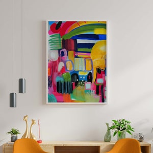 Bright Abstract Painting Colorful Digital Painting Art Print Large Colorful Print