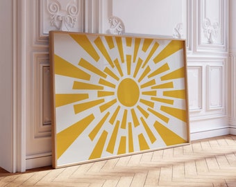 Yellow Sunburst Abstract Print