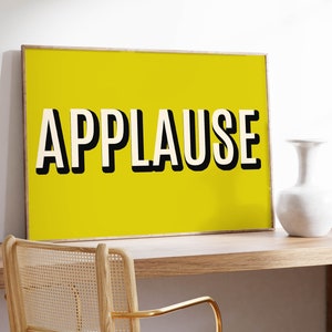 Fun Applause Printable Art Typography Art Print Theatre Lover - Etsy